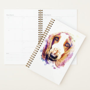 Cute Basset Hound Dog Head Face Puppy Planner