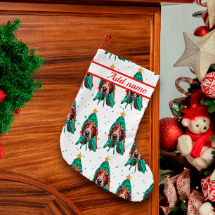 Cute Basset Hound Dog Pattern Christmas Small Christmas Stocking
