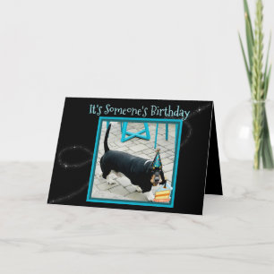 Cute Basset Hound on Funny Birthday Card