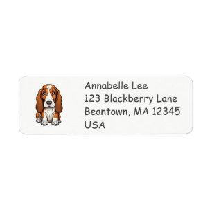 Cute Basset Hound Return Address Label