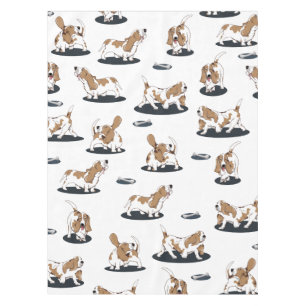 Cute Basset Hounds Tablecloth