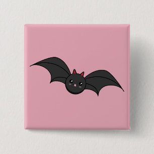 Cute Bat 15 Cm Square Badge