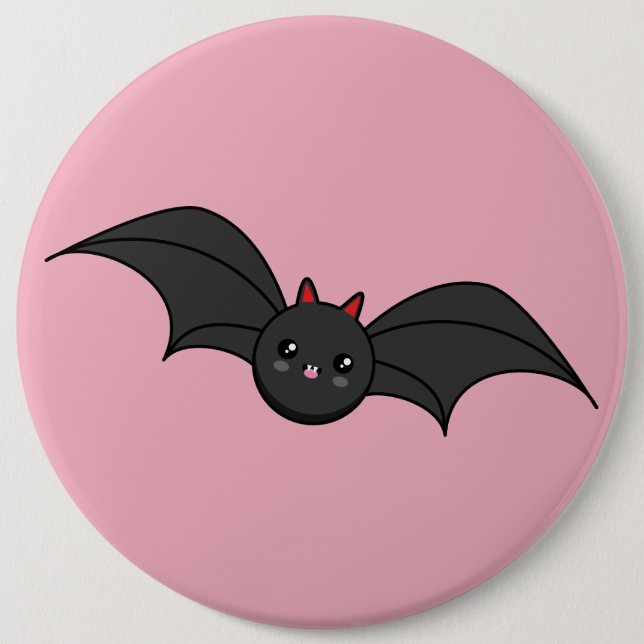 Cute Bat 6 Cm Round Badge (Front)
