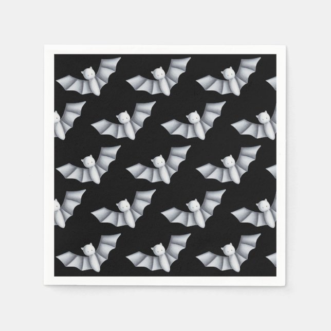 Cute Bat Animal Pattern Halloween Party Napkin (Front)