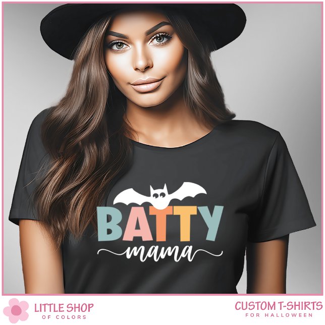 Cute Bat Batty Mum Customisable Halloween T-Shirt (Creator Uploaded)