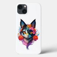 Cute BAT CAT with flowersiPhone / iPad case