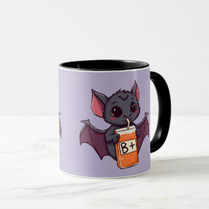 Cute Bat Drinking Blood Type B Positive Juice Box Mug