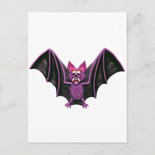 Cute Bat Halloween Party Postcard
