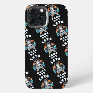 Cute Bat Hanging and Retro Sunset Let's Hang Out iPhone 13 Pro Max Case