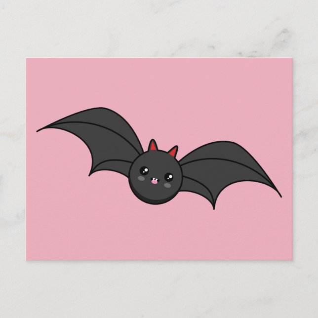 Cute Bat Holiday Postcard (Front)