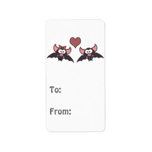 Cute Bat Love Desgin Label