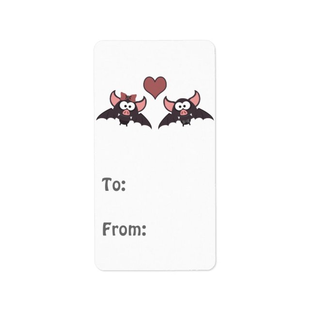 Cute Bat Love Desgin Label (Front)