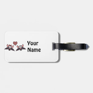 Cute Bat Love Desgin Luggage Tag