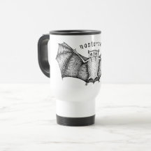 Cute bat nocturnal travel mug