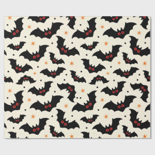 Cute Bat Spooky Pattern Halloween Wrapping Paper