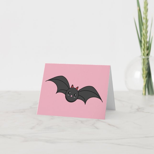 Cute Bat Thank You Card (Front)