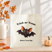 Cute Bat Trick or Treat Personalised