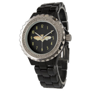 Cute Bat With Yellow Numerals Women's Watch