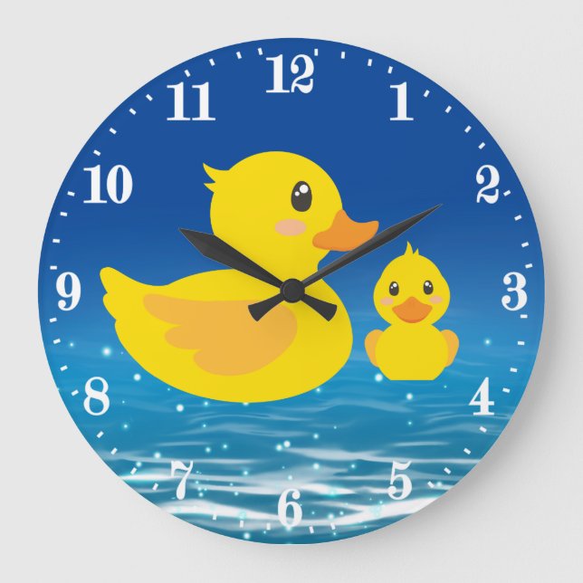 cute bathroom ducks decor large clock (Front)