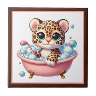 Cute bathtub bathroom leopard ceramic tile