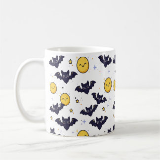 Cute Bats and Moon Halloween Pattern Coffee Mug