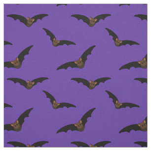 cute bats - pattern on purple fabric