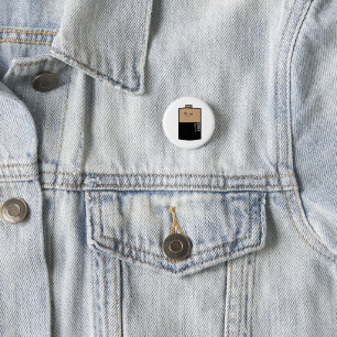 Cute battery stay positive 3 cm round badge