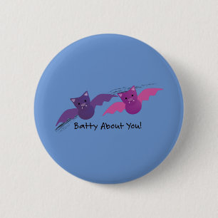 Cute Batty About You Bats 6 Cm Round Badge