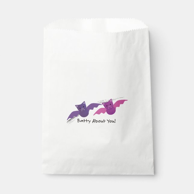 Cute Batty About You Bats Favour Bag (Front)