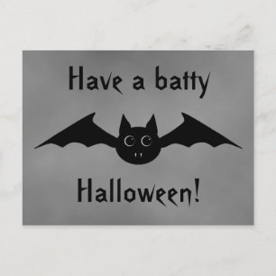 Cute batty Halloween vampire bat with big eyes Postcard