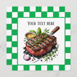 Cute BBQ Steak party Invitation