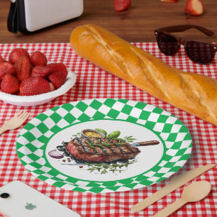 Cute BBQ Steak party Paper Plate