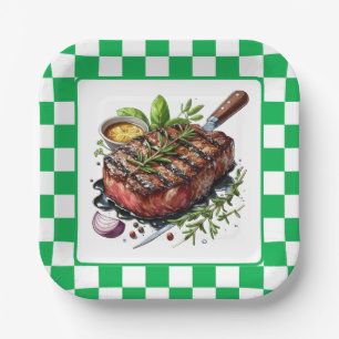 Cute BBQ Steak party Paper Plate