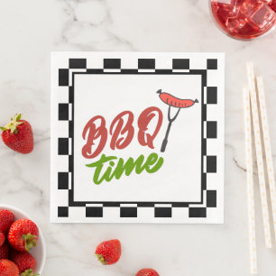 cute BBQ Time word art  Napkin
