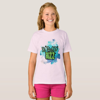 Cute B'Day  Rizz Green And Monochromatic Blue T-Shirt