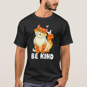 Cute Be Kind Cat Anti Bullying Wear Orange Unity D T-Shirt