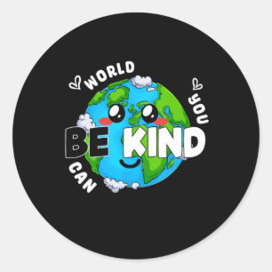 Cute Be Kind Earth Anti Bullying Unity Day Wear Or Classic Round Sticker