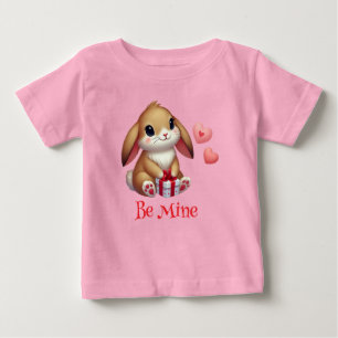 Cute, Be Mine Valentine's Day bunny rabbit Baby T-Shirt