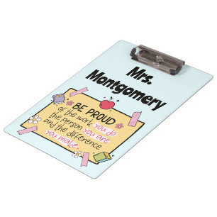 Cute Be Proud Personalised Teacher Classroom Clipboard