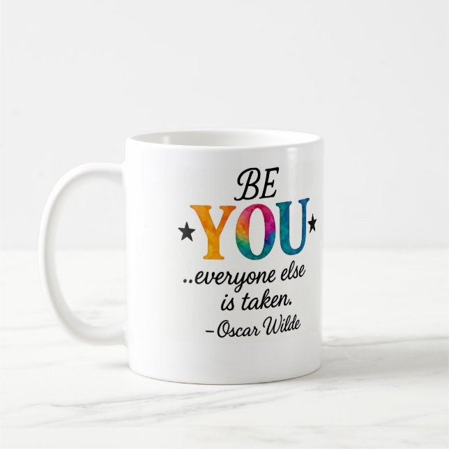 Cute BE YOU! Inspirational quote Coffee Mug (Left)