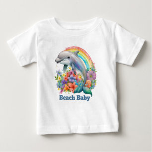 cute beach baby dolphin add text baby T-Shirt