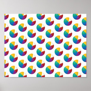 Cute Beach Ball Circles Colourful Summer Pattern Poster