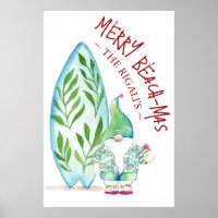 Cute Beach Christmas Posters 24x36