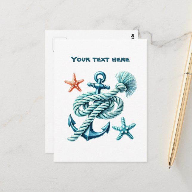 Cute beach customisable Nautical mix  Postcard (Front/Back In Situ)