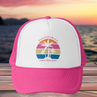 Cute Beach Girls Trip Palm Trees Custom Pink