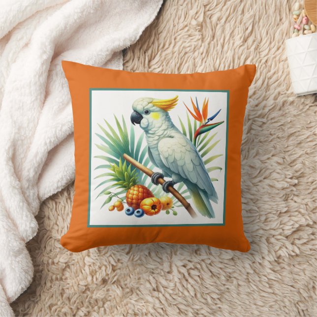 Cute beach house bird lovers Throw Pillow (Blanket)