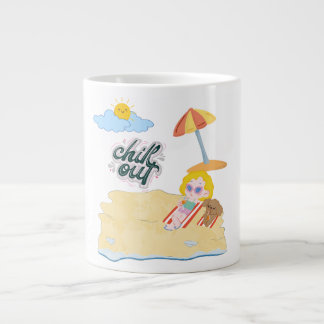 cute beach large coffee mug