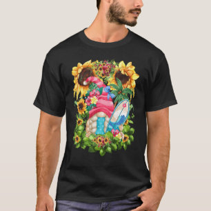 Cute Beach Lover Gnome Sunflower Graphic For Surf T-Shirt