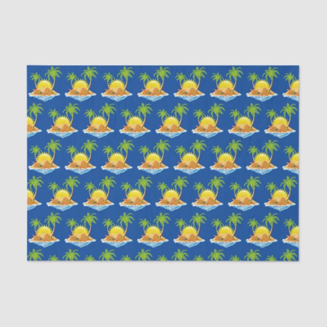 cute beach palm trees party tissue paper (Front)