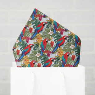 Cute beach parrots tropical pattern  tissue paper